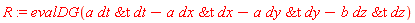 R := evalDG(a*`&t`(dt, dt)-a*`&t`(dx, dx)-a*`&t`(dy, dy)-b*`&t`(dz, dz))