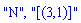 "N", "[(3,1)]"
