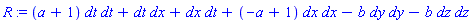 _DG([["tensor", M, [["cov_bas", "cov_bas"], []]], [[[1, 1], a+1], [[1, 2], 1], [[2, 1], 1], [[2, 2], -a+1], [[3, 3], -b], [[4, 4], -b]]])