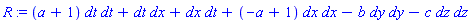 _DG([["tensor", M, [["cov_bas", "cov_bas"], []]], [[[1, 1], a+1], [[1, 2], 1], [[2, 1], 1], [[2, 2], -a+1], [[3, 3], -b], [[4, 4], -c]]])