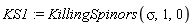 KS1 := KillingSpinors(sigma, 1, 0)