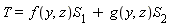 T = f(y, z)*S[1]+g(y, z)*S[2]