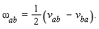 omega[ab ] = 1/(2)(v[ab ] - v[ba]).