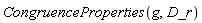 CongruenceProperties(g, D_r)