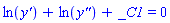 ln(`y'`)+ln(`y''`)+_C1 = 0