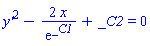 `y'`^2-2*x/exp(_C1)+_C2 = 0