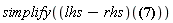 simplify((lhs-rhs)(Ssi(z) = Si(z)-(1/2)*Pi))
