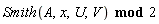 `mod`(Smith(A, x, U, V), 2)