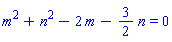 m^2+n^2-2*m-(3/2)*n = 0