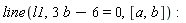line(l1, 3*b-6 = 0, [a, b])