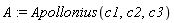 A := Apollonius(c1, c2, c3)