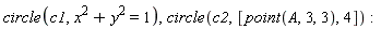 circle(c1, x^2+y^2 = 1), circle(c2, [point(A, 3, 3), 4])