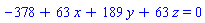 -378+63*x+189*y+63*z = 0