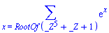 sum(exp(x), x = RootOf(_Z^5+_Z+1))
