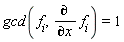 gcd(f[i], diff(f[i], x)) = 1