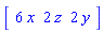 vector([6*x, 2*z, 2*y])