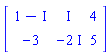 matrix([[1-I, I, 4], [-3, -2*I, 5]])