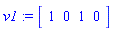 v1 := vector([1, 0, 1, 0])