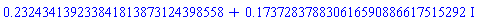 .232434139233841813873124398558+.173728378830616590886617515292*I