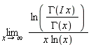 limit(ln(GAMMA(I*x)/GAMMA(x))/(x*ln(x)), x = infinity)
