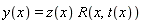 y(x) = z(x)*R(x, t(x))