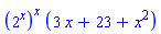 (2^x)^x*(3*x+23+x^2)