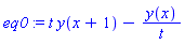 eq0 := t*y(x+1)-y(x)/t