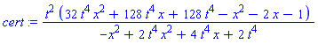 cert := t^2*(32*t^4*x^2+128*t^4*x+128*t^4-x^2-2*x-1)/(-x^2+2*t^4*x^2+4*t^4*x+2*t^4)