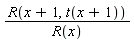 R(x+1, t(x+1))/R(x)