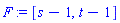 F := [s-1, t-1]