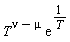 T^(nu-mu)*exp(1/T)