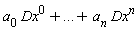 a[0] (Dx)^(0)+...+a[n] (Dx)^(n)