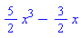 (5/2)*x^3-(3/2)*x
