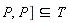 P, P]  subset  T