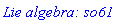 `Lie algebra: so61`