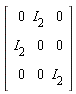 Matrix(3, 3, {(1, 1) = 0, (1, 2) = I[2], (1, 3) = 0, (2, 1) = I[2], (2, 2) = 0, (2, 3) = 0, (3, 1) = 0, (3, 2) = 0, (3, 3) = I[2]})