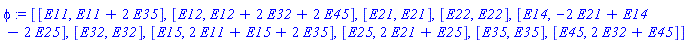 _DG([["transformation", [[so32, 0], [so32, 0]], [], [Matrix(%id = 130060000)]], [[_z1+2*_z7, _z1], [_z2, _z2], [_z3-2*_z5+2*_z8, _z3], [_z4, _z4], [_z5, _z5], [2*_z2+_z6+2*_z10, _z6], [_z7, _z7], [-2*_z5+_z8, _z8], [2*_z1+2*_z7+_z9, _z9], [2*_z2+_z10, _z10]]])