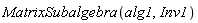 MatrixSubalgebra(alg1, Inv1)