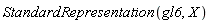 StandardRepresentation(gl6, X)