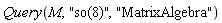 Query(M, "so(8)", "MatrixAlgebra")