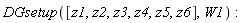 DGsetup([z1, z2, z3, z4, z5, z6], W1)