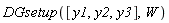 DGsetup([y1, y2, y3], W)