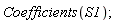 Coefficients(S1)