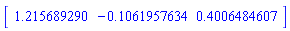 vector([1.215689290, -.1061957634, .4006484607])