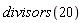 divisors(20)