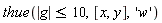 thue(abs(g) <= 10, [x, y], 'w')