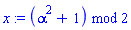 modp1(ConvertIn(alpha^2+1, alpha), 2)