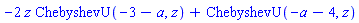 -2*z*ChebyshevU(-3-a, z)+ChebyshevU(-a-4, z)