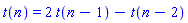 t(n) = 2*t(n-1)-t(n-2)