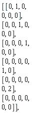 [[[0,1,0,0,0,0],[0,0,1,0,0,0],[0,0,0,1,0,0],[0,0,0,0,1,0],[0,0,0,0,0,2],[0,0,0,0,0,0]]],